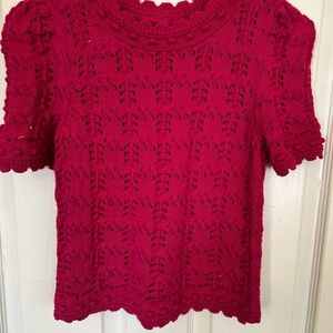 Anthropologie Pink Granny Core Sweater